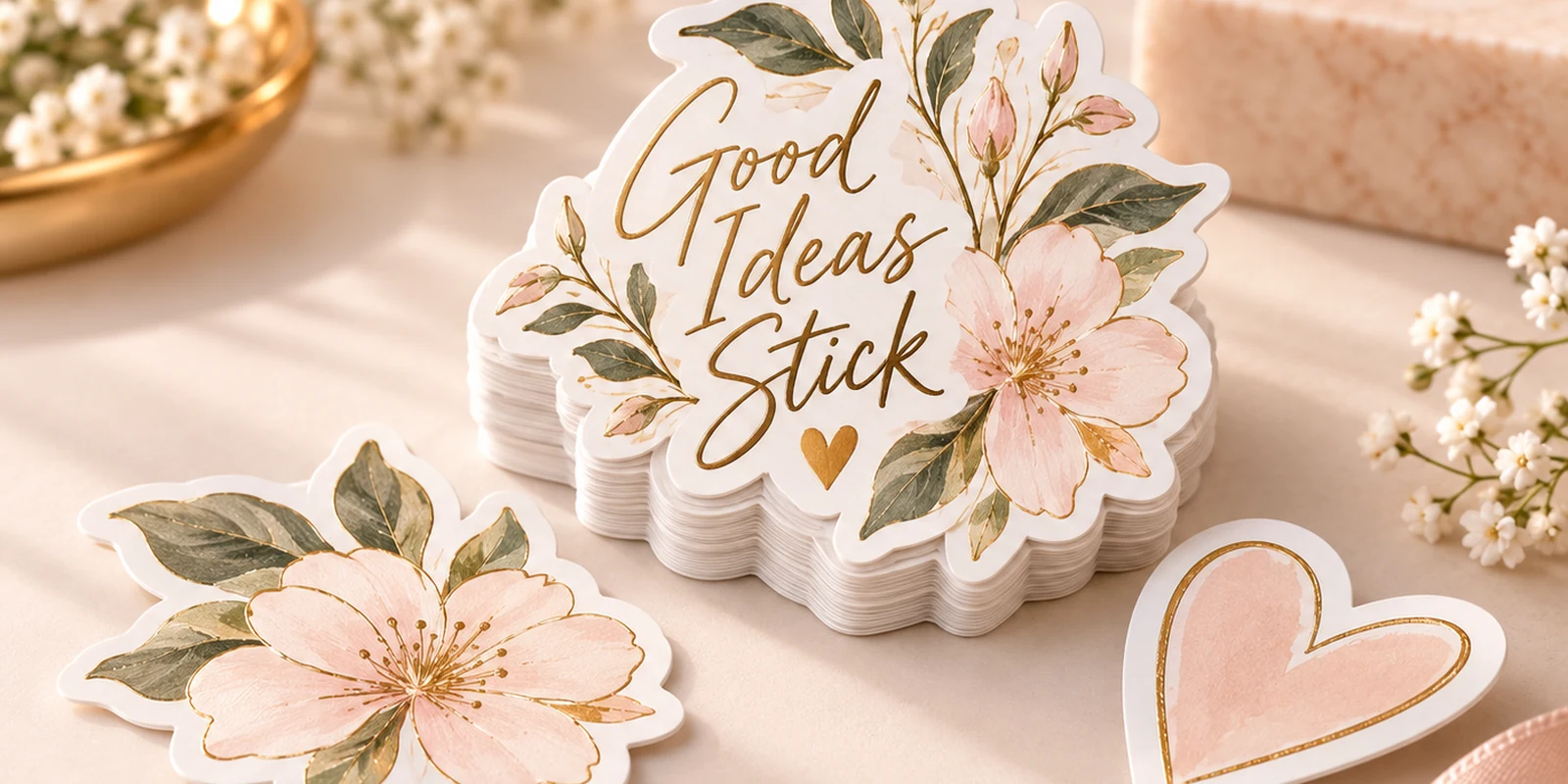 Illustrative custom-shaped stickers